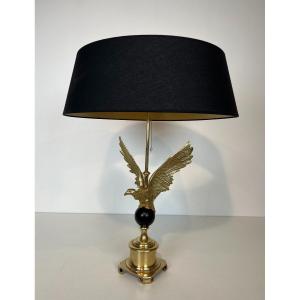 Lampe Aigle Royal En Bronze. Travail Français Dans Le Goût De La Maison Charles. Vers 1970