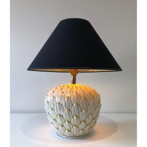 Lampe Artichaut En Céramique. Travail Français. Vers 1970