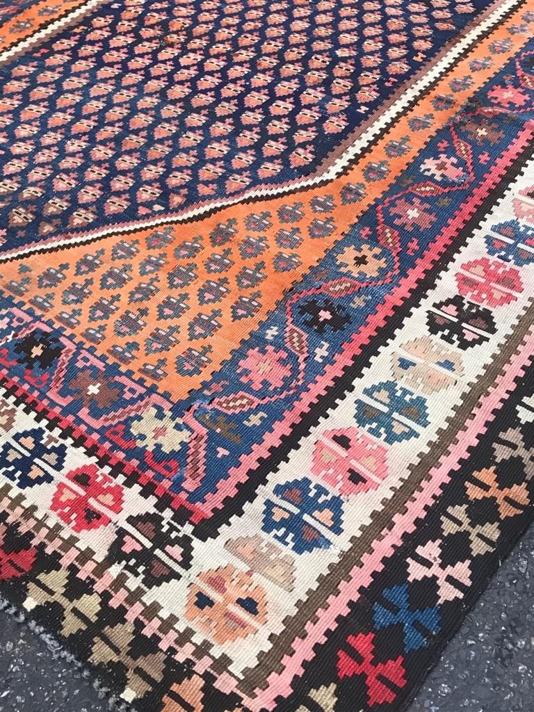 Kilim Senneh - Perse. Circa 1900. 436 X 177 Cm-photo-2