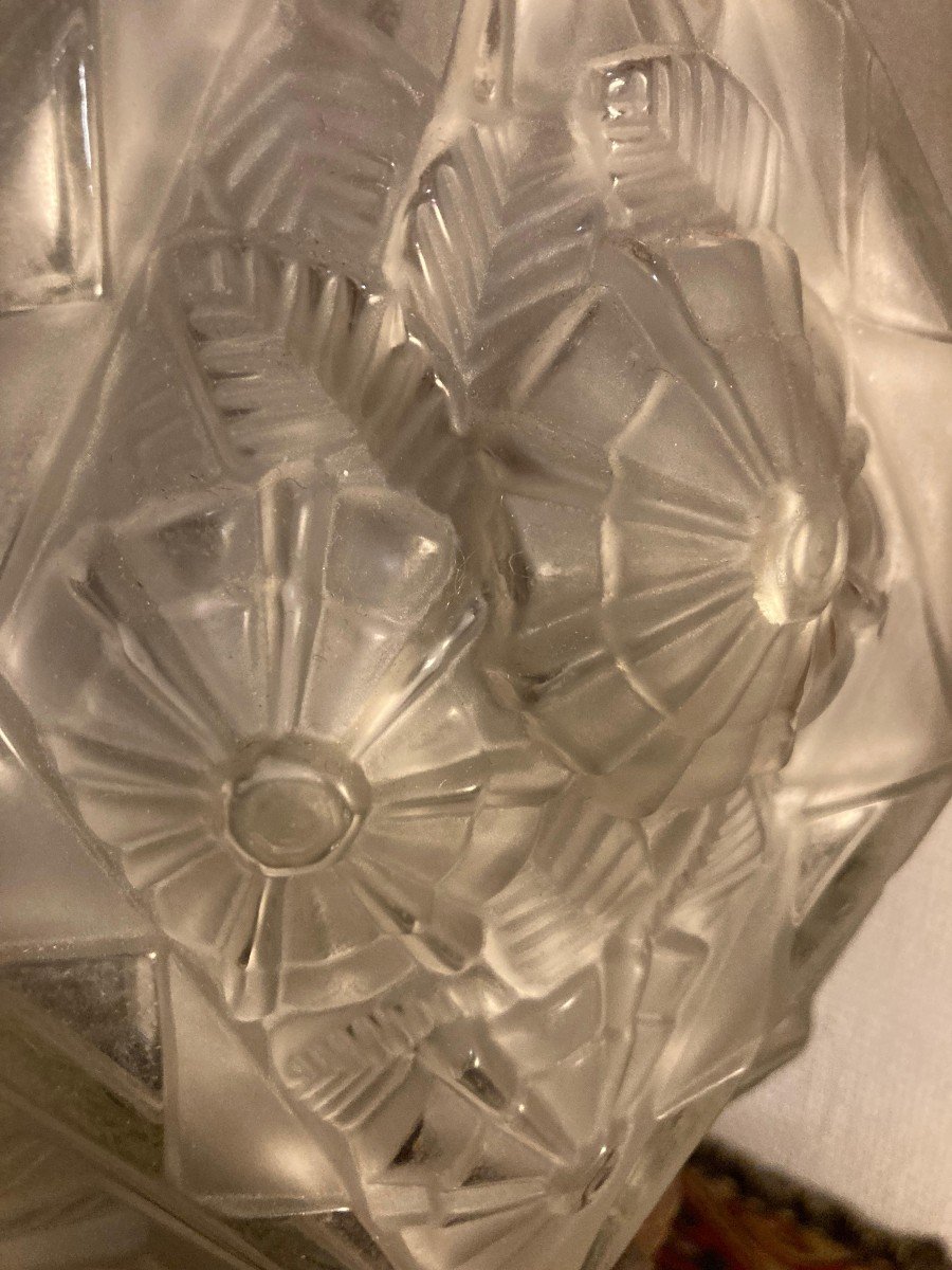 Art Deco Lamp - 1930. Molded Glass. H=70 Cm-photo-4