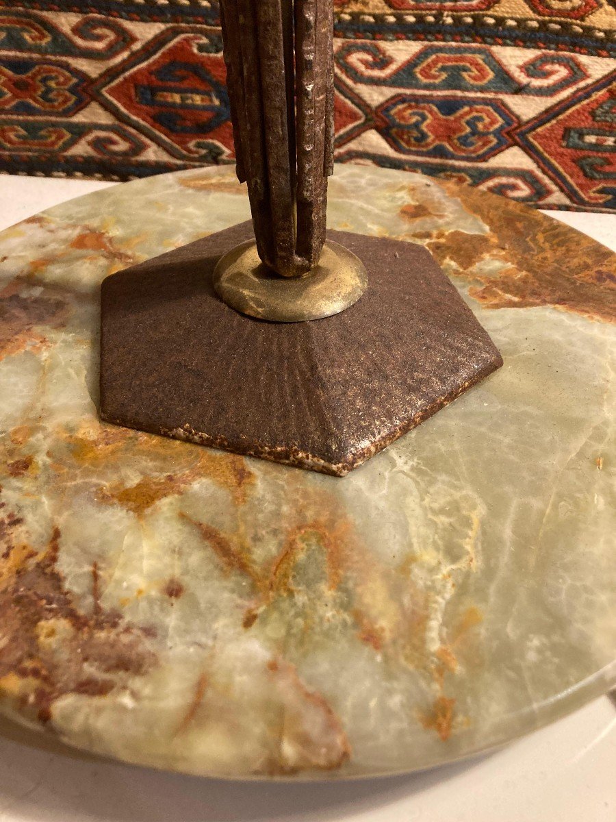 Art Deco Lamp - 1930. Molded Glass. H=70 Cm-photo-1