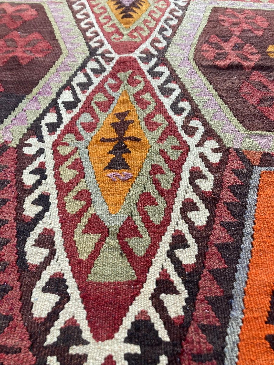 Kilim Malatya - Anatolia. Mid 20th Century. 354 X 170 Cm-photo-2