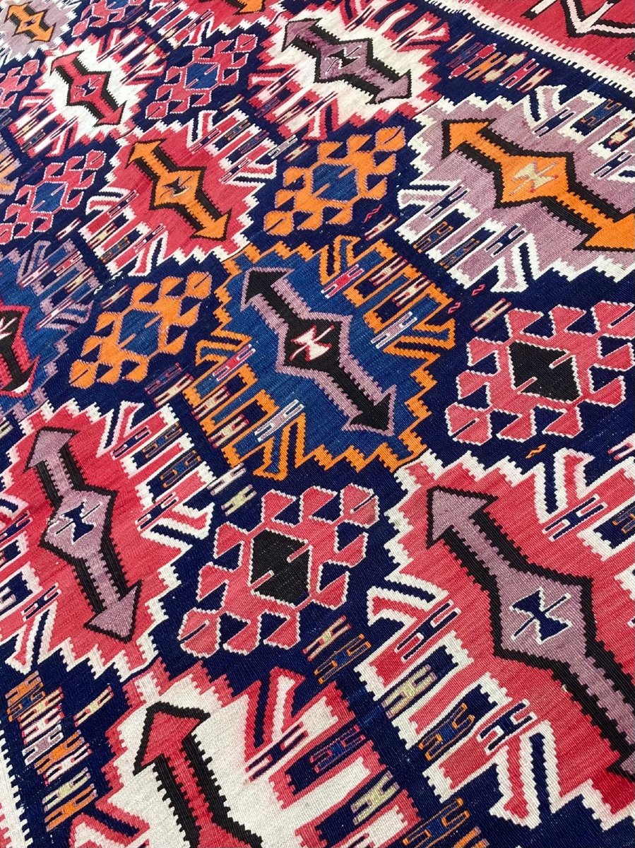 Kilim Kuba - Azerbaïdjan. Circa 1920. 300 X 158 Cm-photo-4
