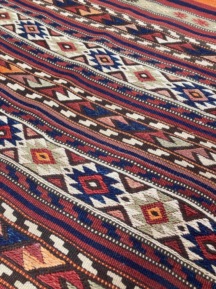 Kilim / Cuval Fethiye - Anatolia. Circa 1960. 250 X 82 Cm-photo-3