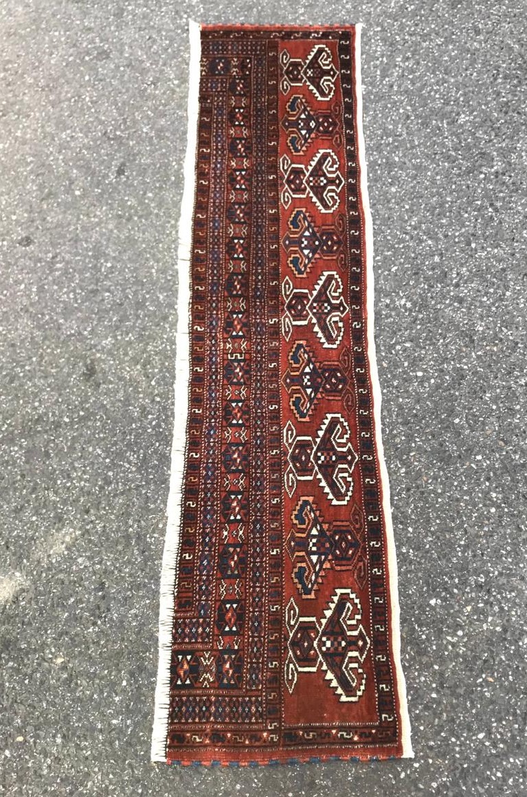 Turkmen Carpet Fragment - Yomuth. Circa 1900. 195 X 40 Cm