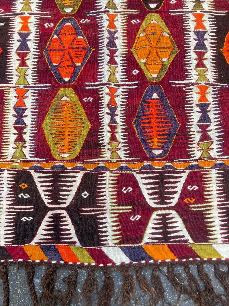 Kilim Anatolia - Mut. Circa 1920. 308 X 120 Cm-photo-4