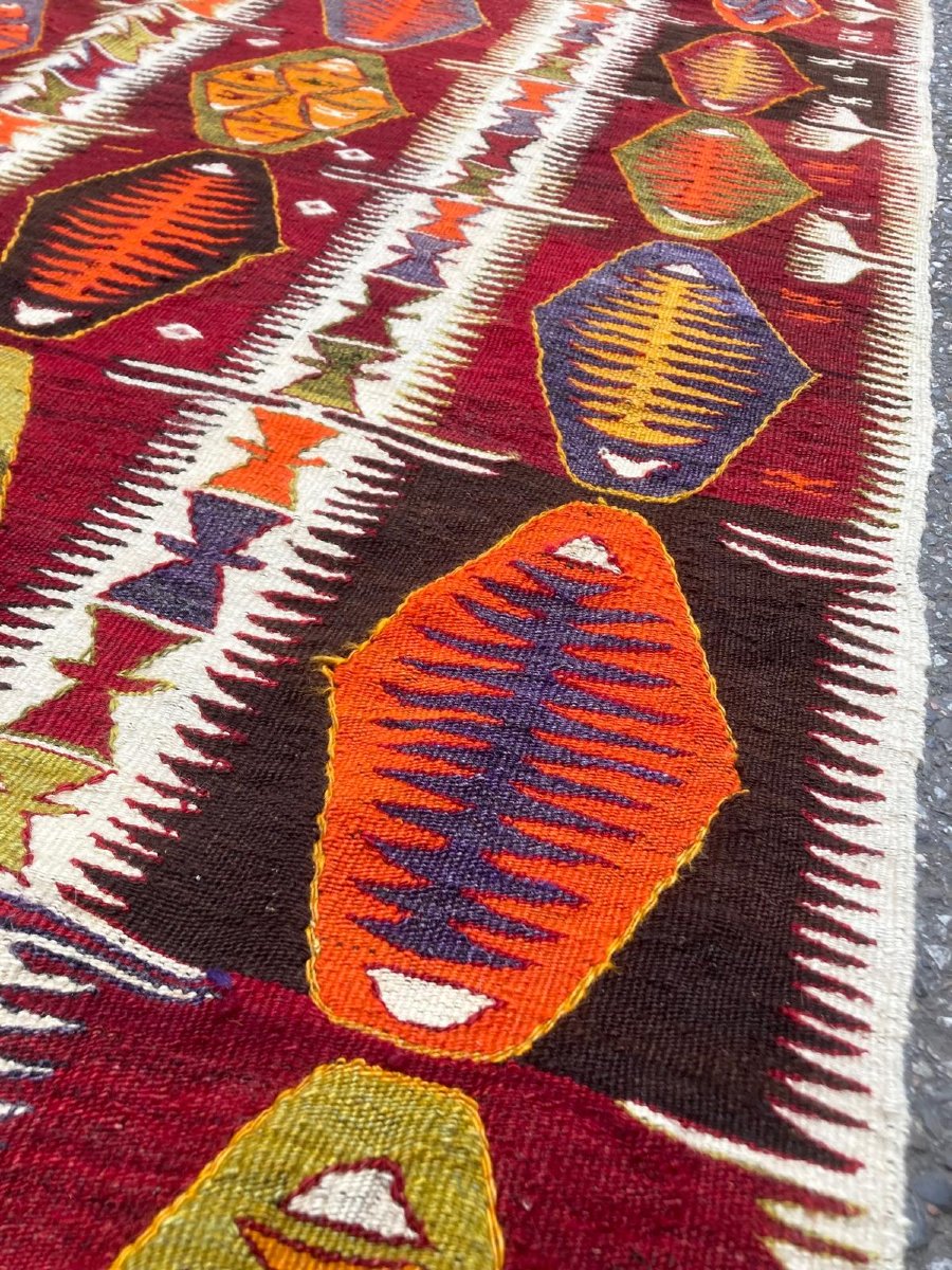 Kilim Anatolia - Mut. Circa 1920. 308 X 120 Cm-photo-3