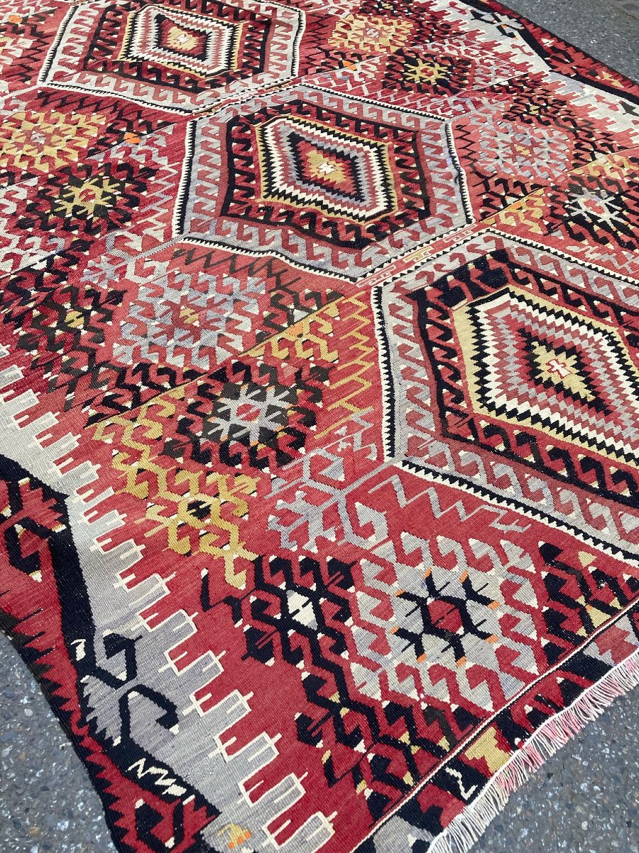 Kilim Uşak - Anatolie. Milieu 20 ième. 331 x 188 cm-photo-3