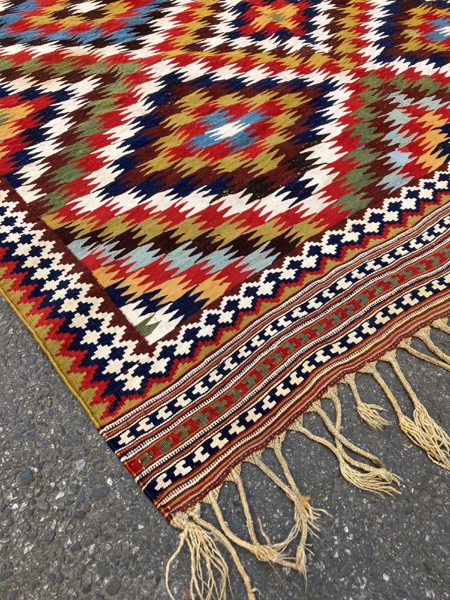 Kilim Veramin - Qashqai. Perse. Circa 1880. 265 x 160 cm-photo-2