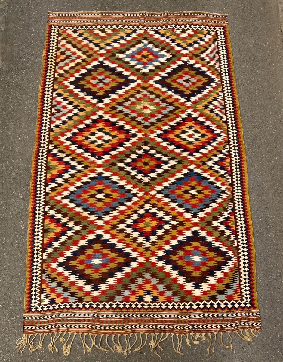 Kilim Veramin - Qashqai. Perse. Circa 1880. 265 x 160 cm