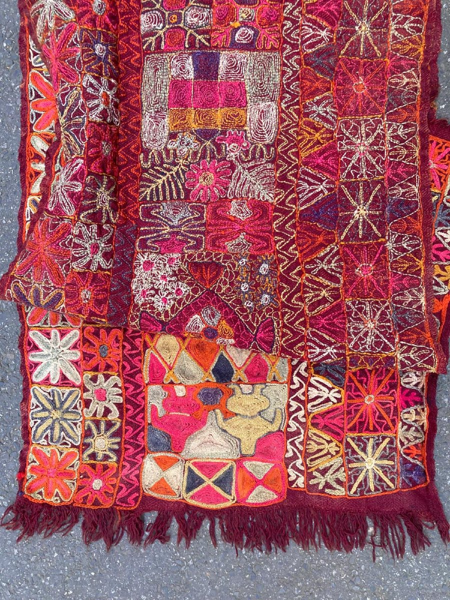 Kilim / Broderie. Irak. Années 1970. 235 x 72 cm-photo-3
