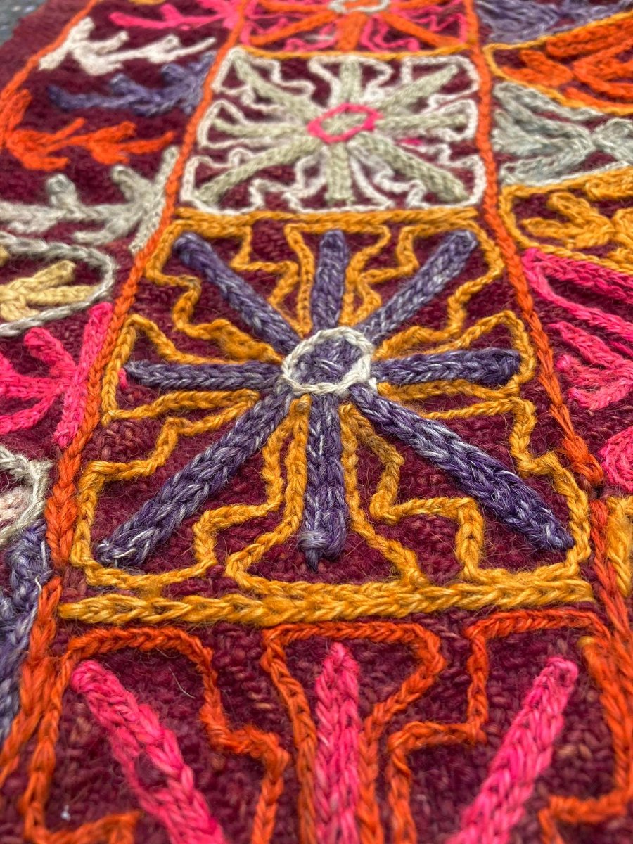 Kilim / Broderie. Irak. Années 1970. 235 x 72 cm-photo-7