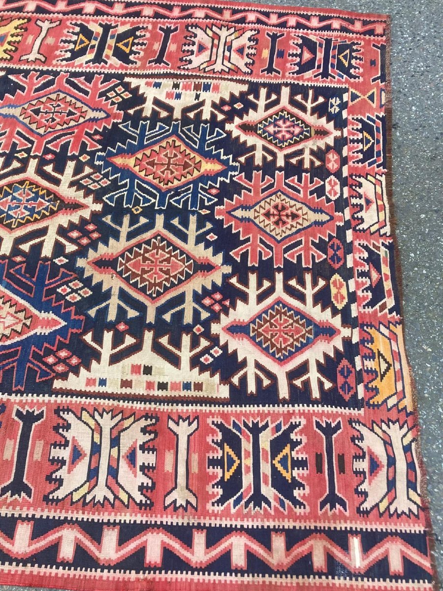 Kilim Kuba. Azerbaïdjan. Caucase. Circa 1900. 303 x 180 cm-photo-2