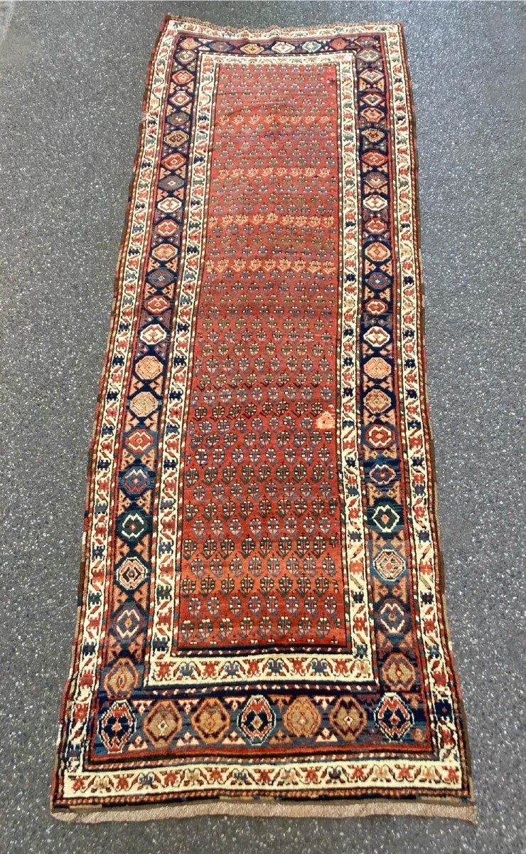 Karabag Carpet. Caucasus. Boteh Motifs. Late 19th Century. 362 X 116 Cm