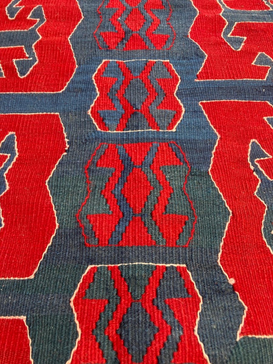 Yüncü Kilim Bergama - Anatolia. Mid 20th. 275 X 164 Cm-photo-4