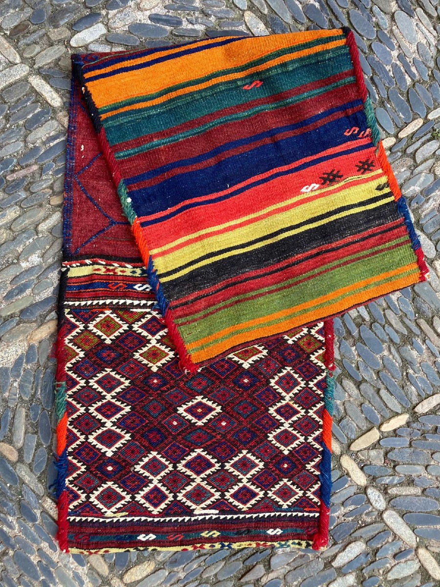 Heybe double sacoche. Fethiye - Anatolie. Circa 1930. 147 x 50 cm