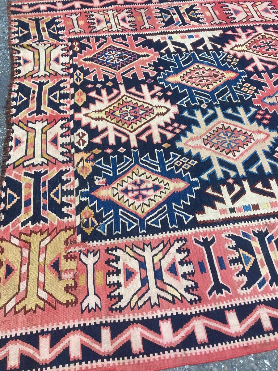 Kilim Kuba - Azerbaïdjan. Circa 1900. 303 x 180 cm-photo-3