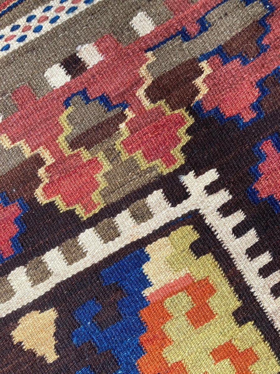 Kilim Veramin - Qashqai. Persian. Circa 1900/1920.. 360 X 120 Cm Cm-photo-3