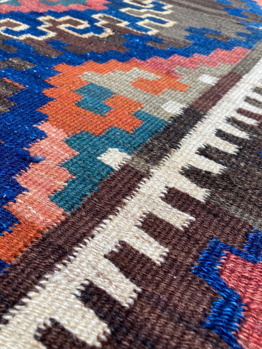Kilim Veramin - Qashqai. Persian. Circa 1900/1920.. 360 X 120 Cm Cm-photo-5