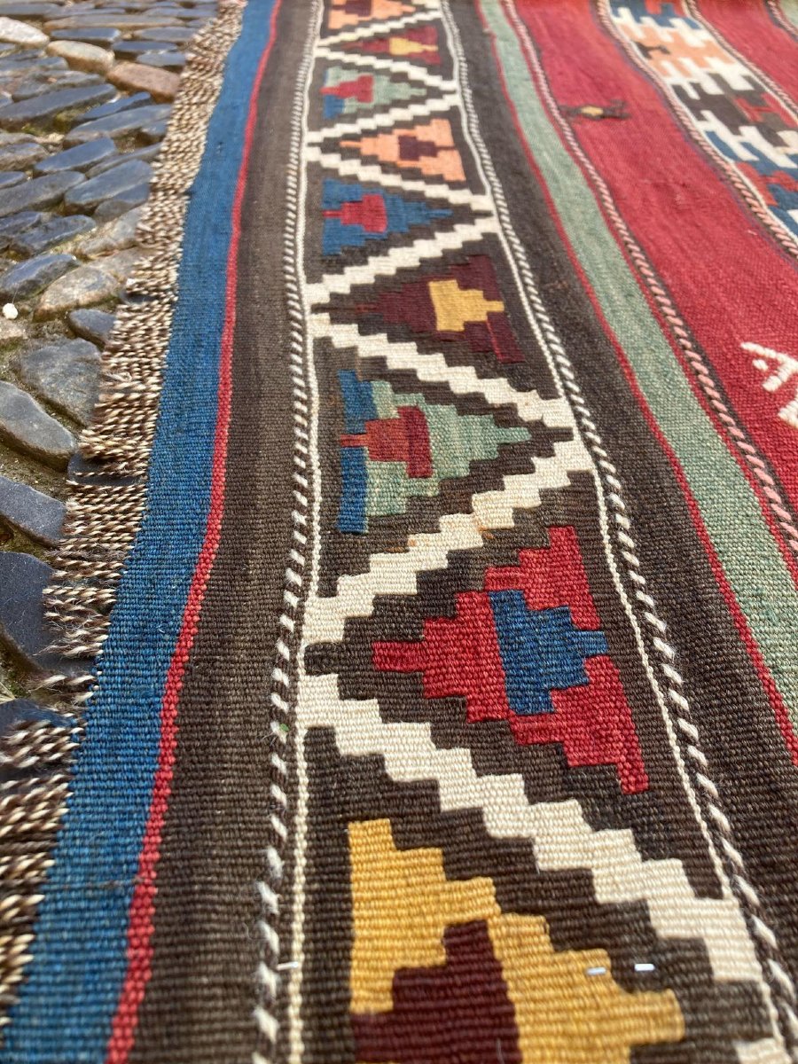 Kilim Shirvan - Caucase. Circa 1880 / 1900. 250 x 135 cm-photo-3