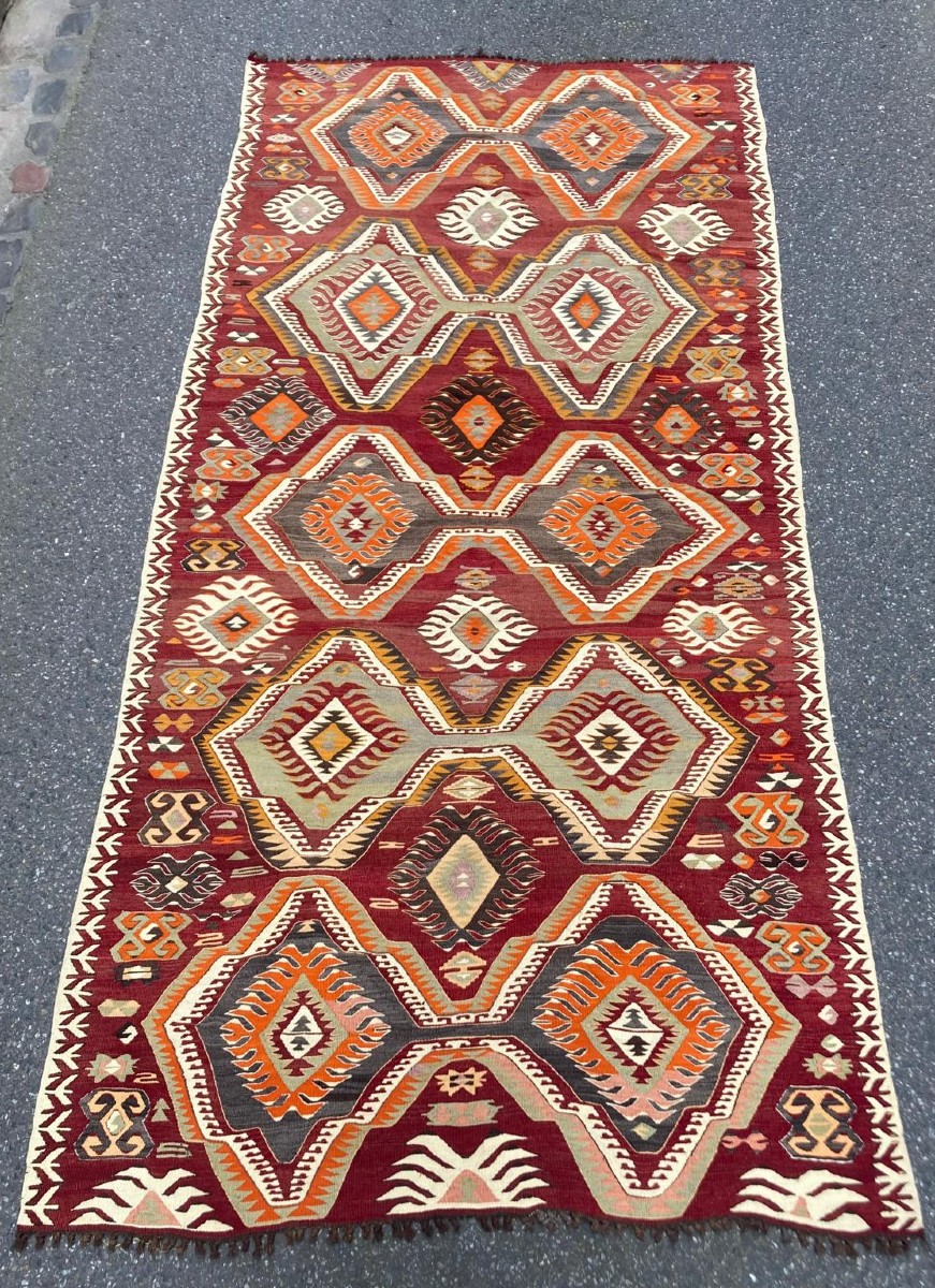 Kilim Mut - Monts Taurus. Anatolie. Circa 1920. 310 x 147 cm