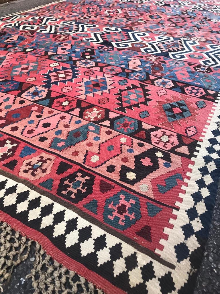 Kilim Shahsaven - Perse. Signé. Fin 19 ième. 480 x 180 cm-photo-4