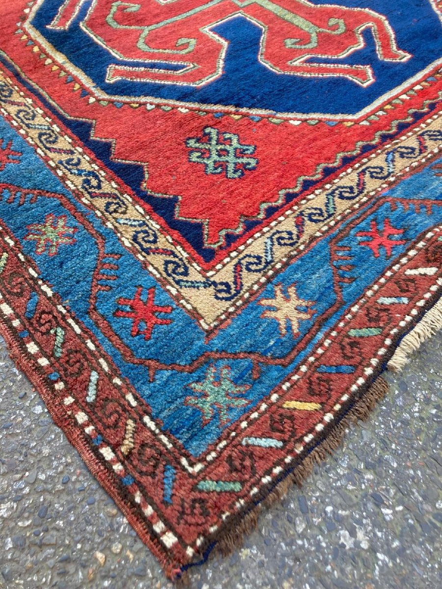 Tapis Caucase. Motif Kazakh. Début 20 ième. 215 x 145 cm-photo-2