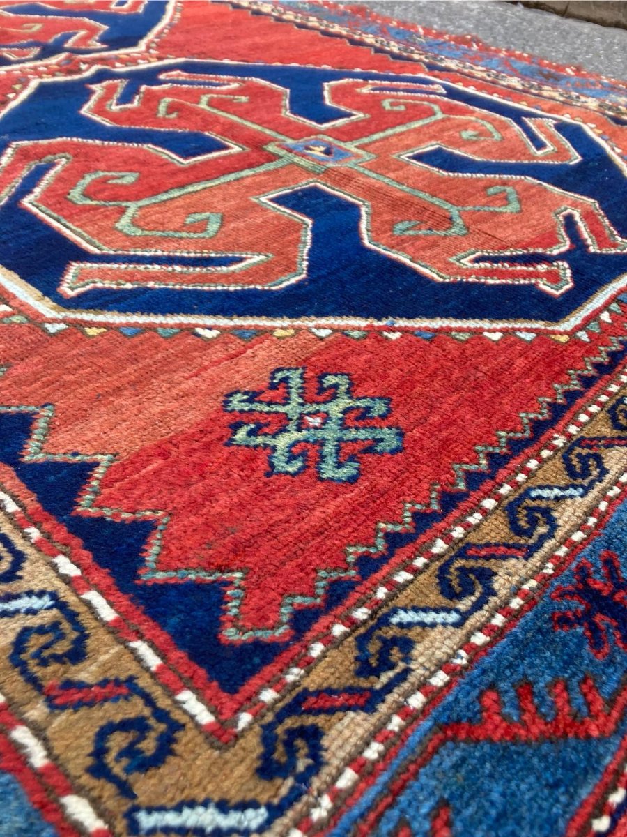 Tapis Caucase. Motif Kazakh. Début 20 ième. 215 x 145 cm-photo-4