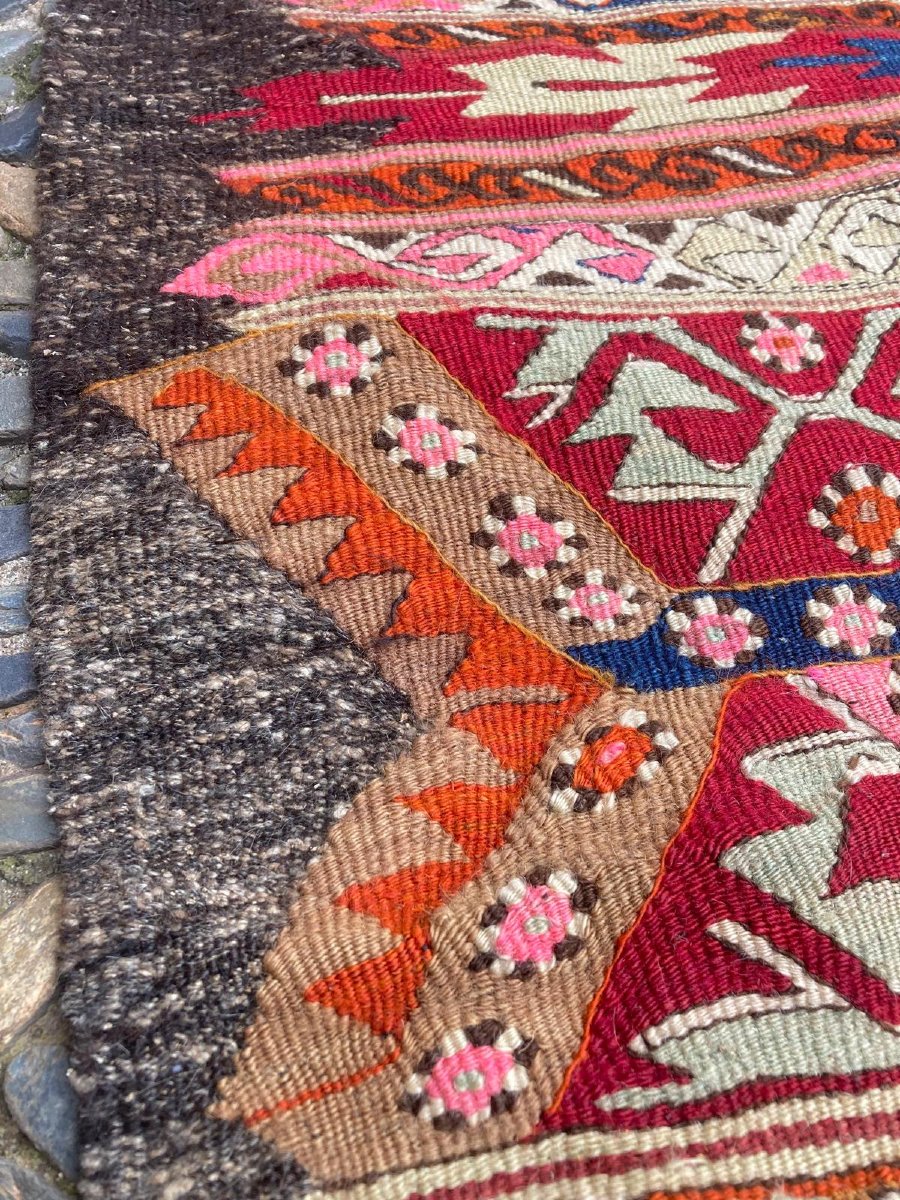 Kilim Mersin - Anatolie. Circa  1920. 105 x 101 cm-photo-4