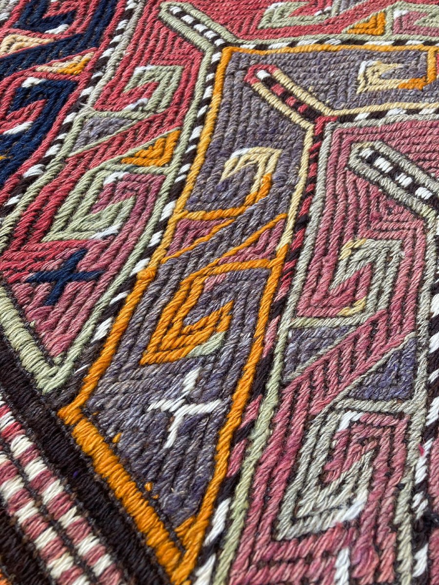 Mut Embroidered Kilim / Anatolia. Circa 1920. 212 X 113 Cm-photo-2