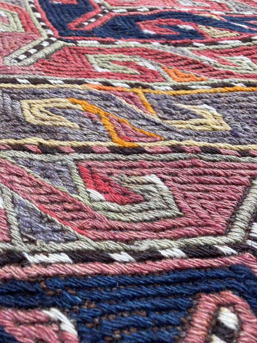 Mut Embroidered Kilim / Anatolia. Circa 1920. 212 X 113 Cm-photo-1