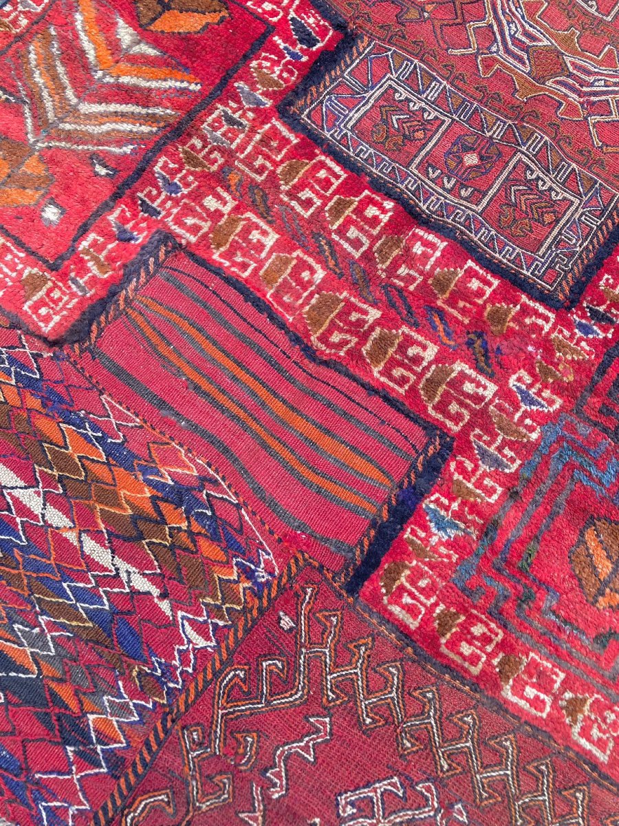 Double sacoche de dromadaire ouverte. Bathiyari - Perse. Circa 1920.230 x 105 cm -photo-2