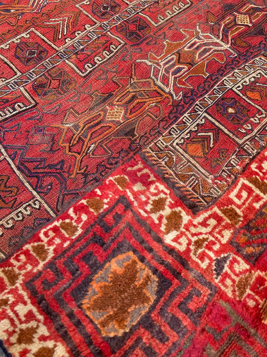 Double sacoche de dromadaire ouverte. Bathiyari - Perse. Circa 1920.230 x 105 cm -photo-5