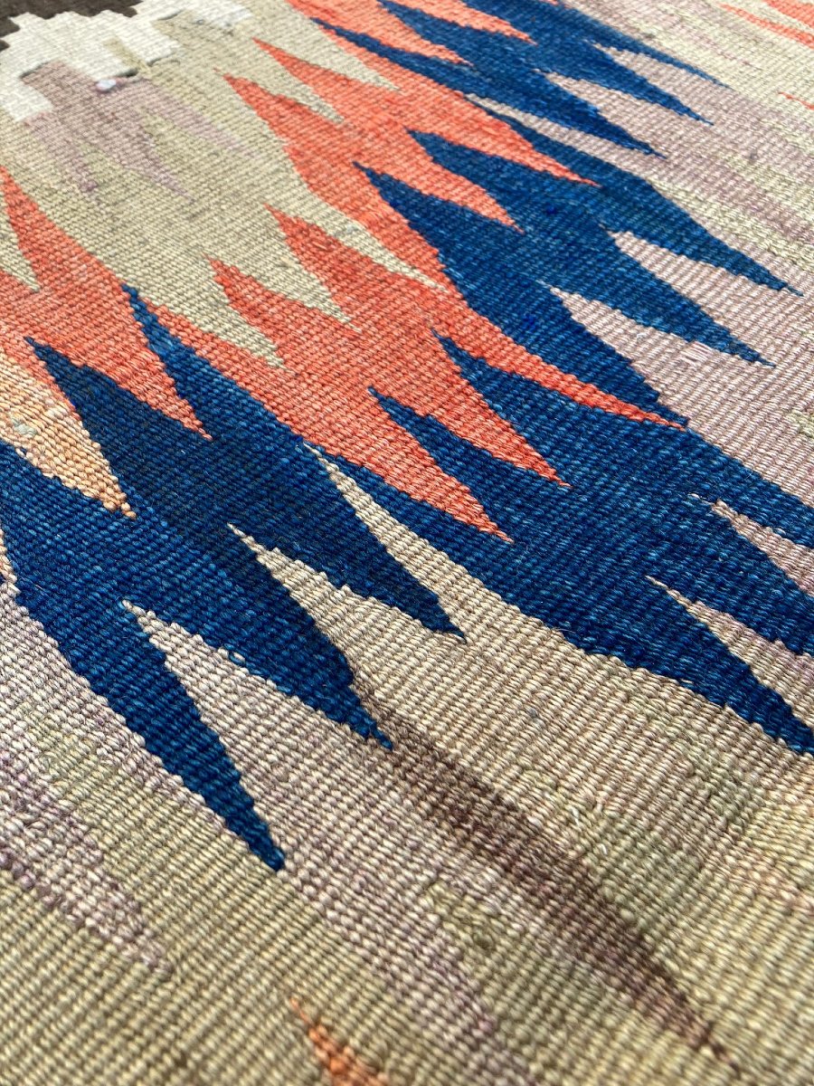 Kilim Qashqai / Veramin. Perse. Milieu 20 ième. 322 x 142 cm-photo-4