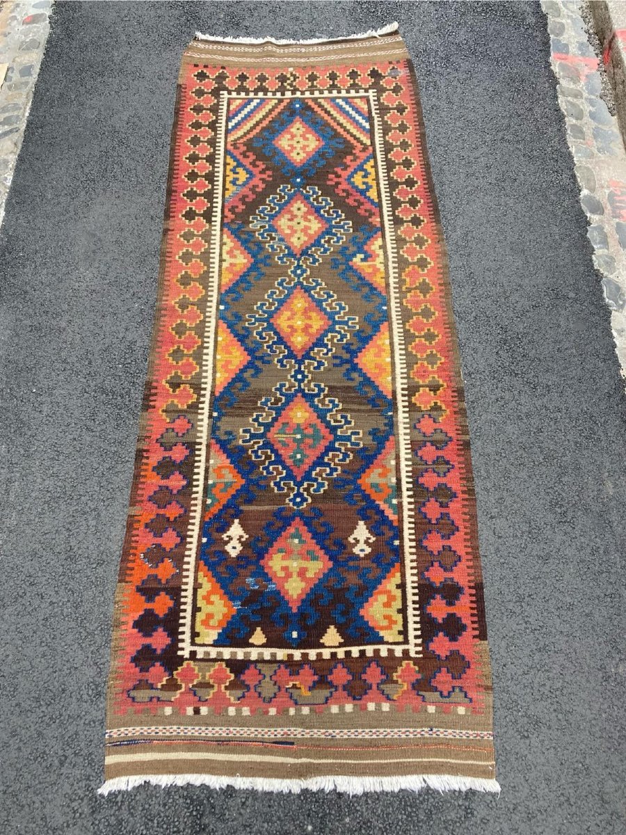 Kilim Gallery Veramin - Gashgai. Persia. Early 20th Century. 360 X 120 Cm-photo-4