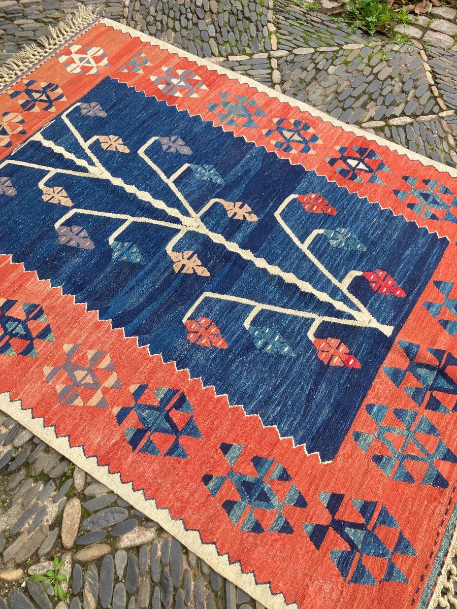 Kilim Konya - Anatolia. Late 20th Century. Tree Of Life. 150 X 110 Cm-photo-4