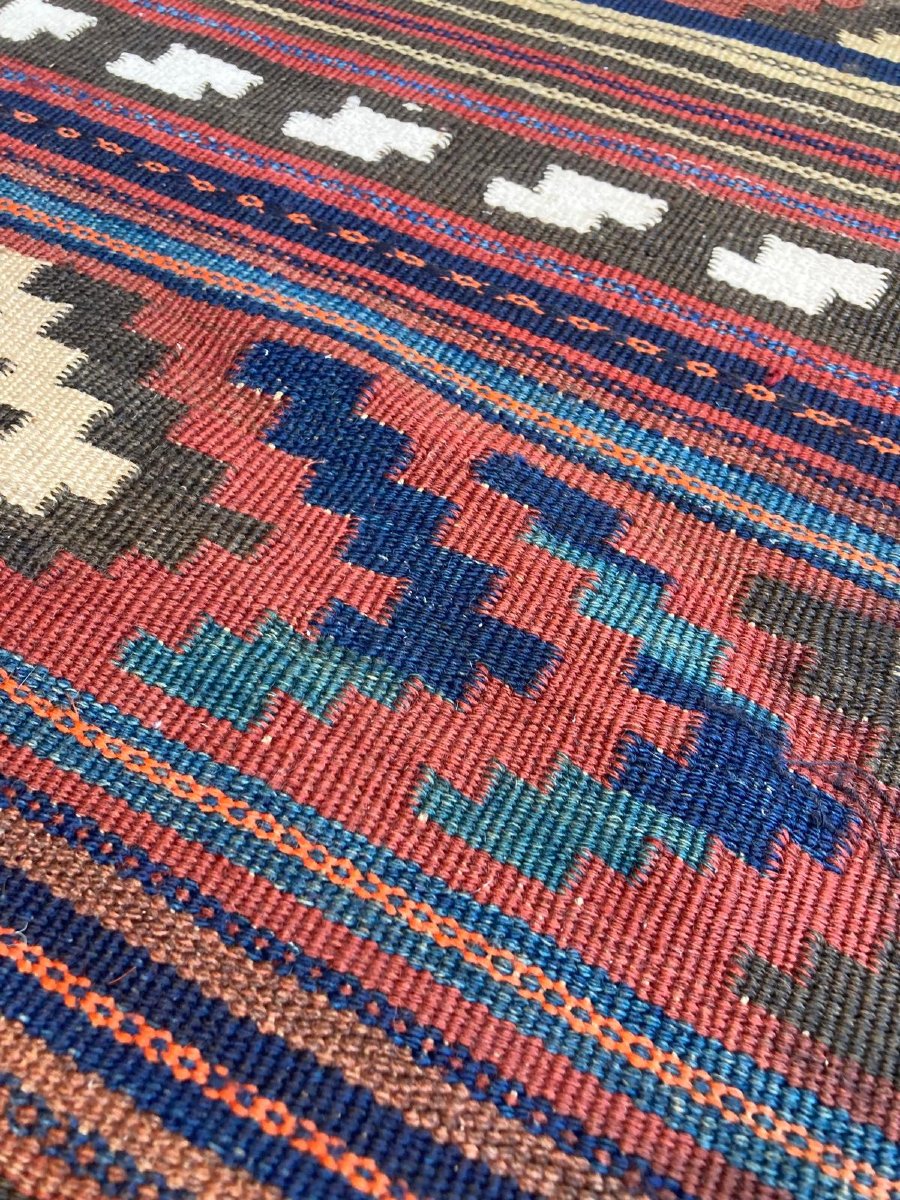 Kilim Azerbaïdjan. Caucase. Début 20 ième. 137 x 105 cm-photo-3