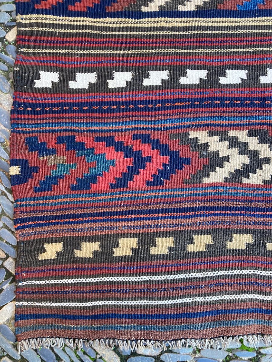 Kilim Azerbaïdjan. Caucase. Début 20 ième. 137 x 105 cm-photo-4