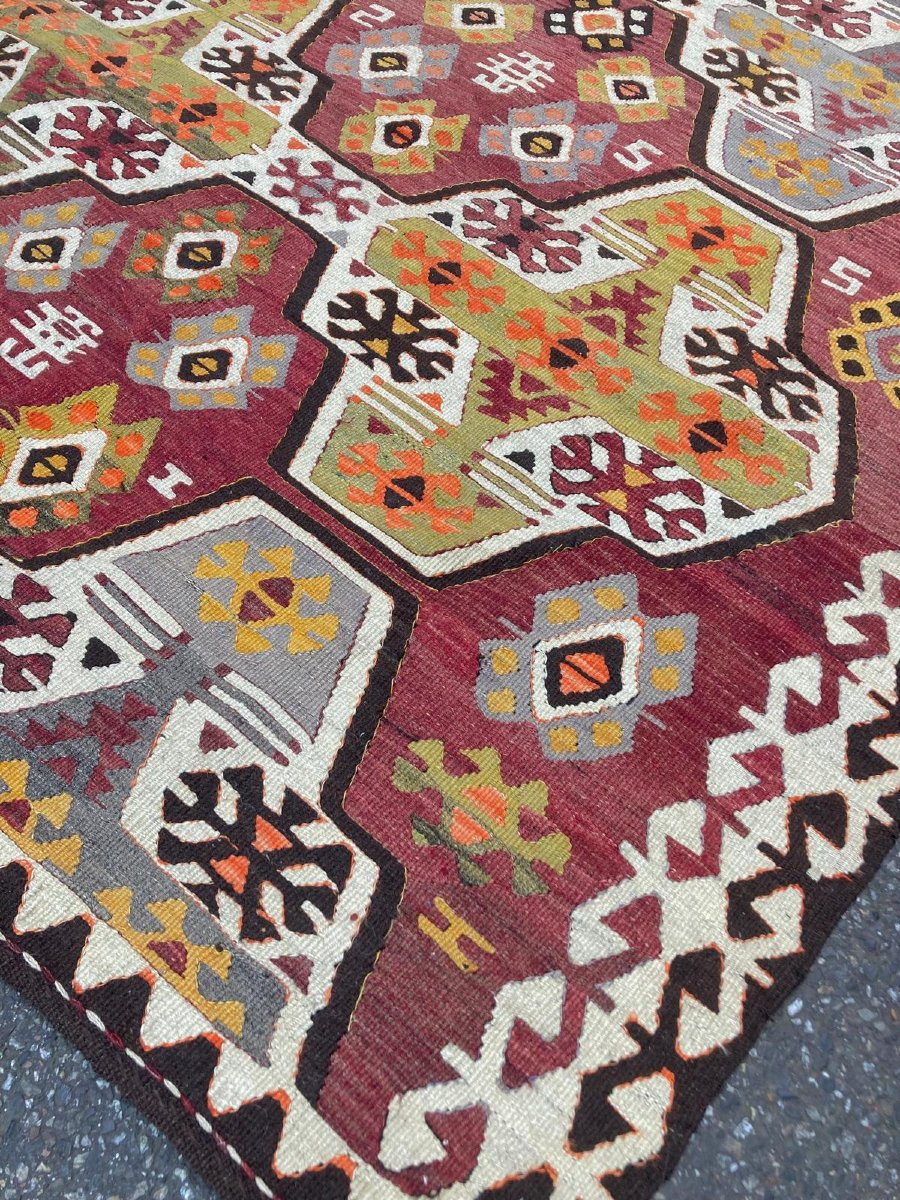 Kilim Mut - Monts Taurus. Anatolie. Années 1930. 313 x 165 cm-photo-2