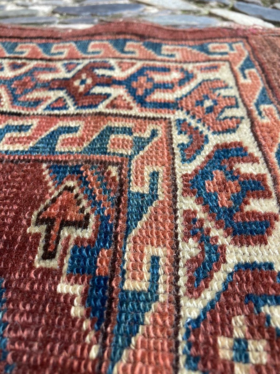 Tapis de selle Yomud Turkmène. Circa 1880. 115 x 73 c-photo-4