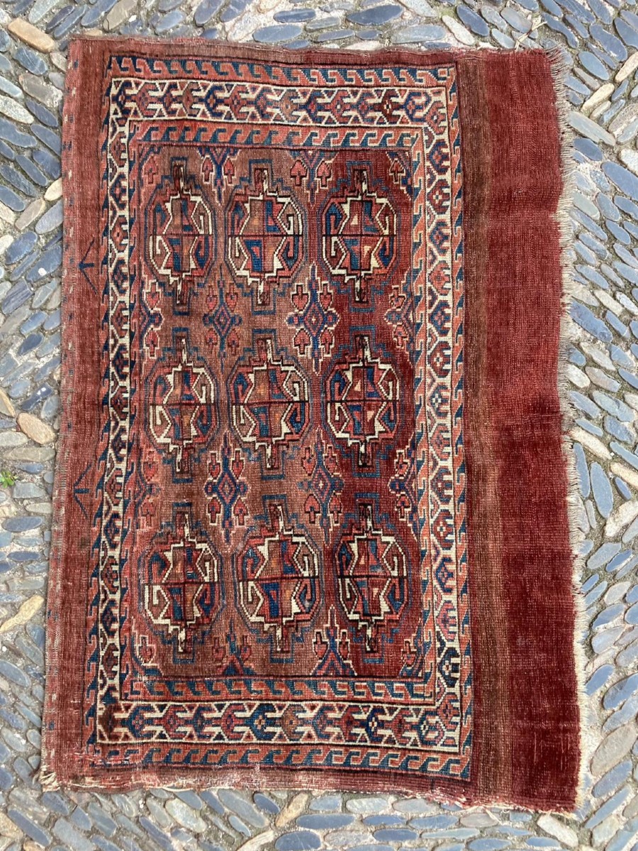 Tapis de selle Yomud Turkmène. Circa 1880. 115 x 73 c