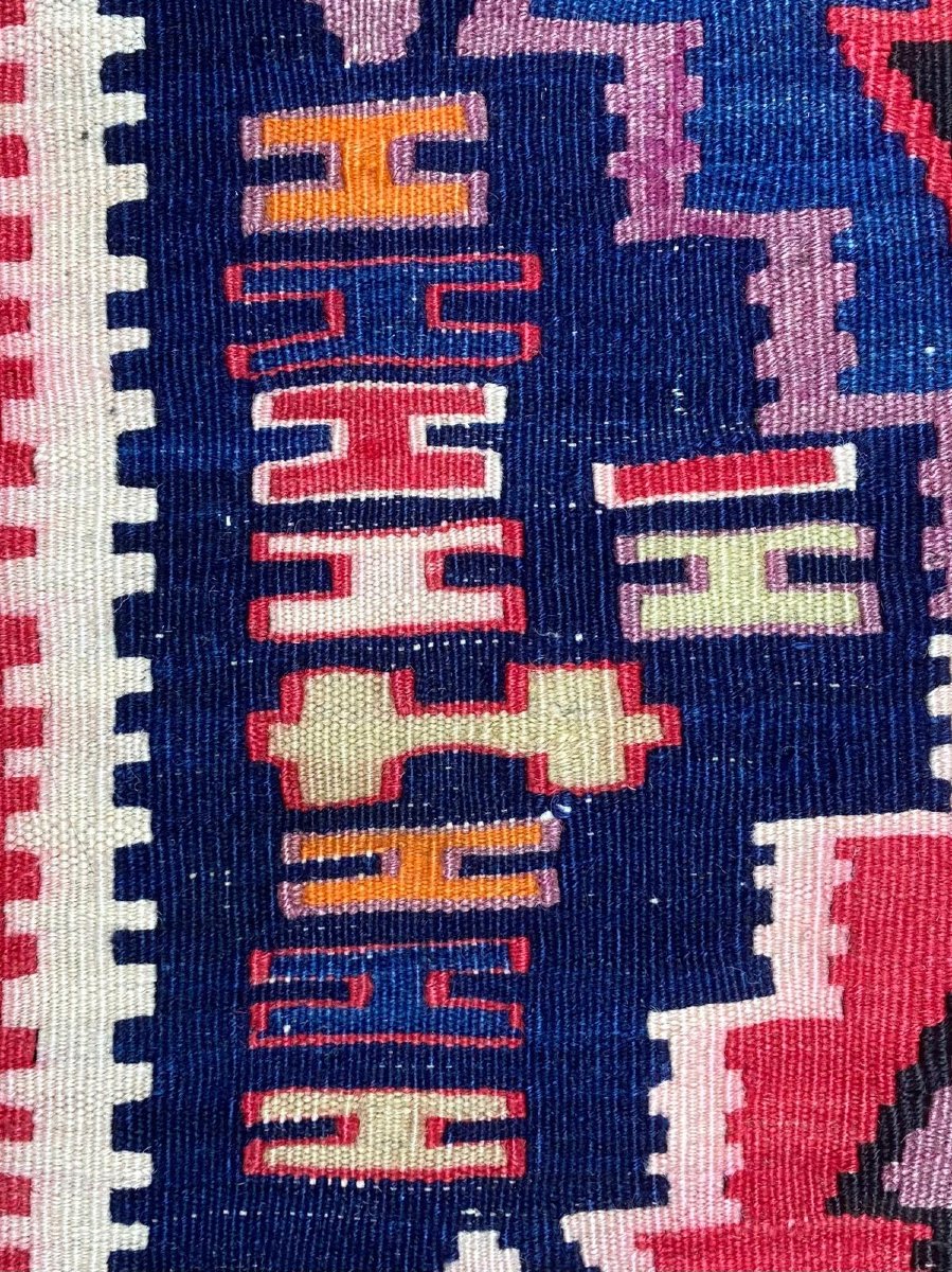 Kilim Kuba - Azerbaïdjan. Circa 1920. 300 x 158 cm-photo-4