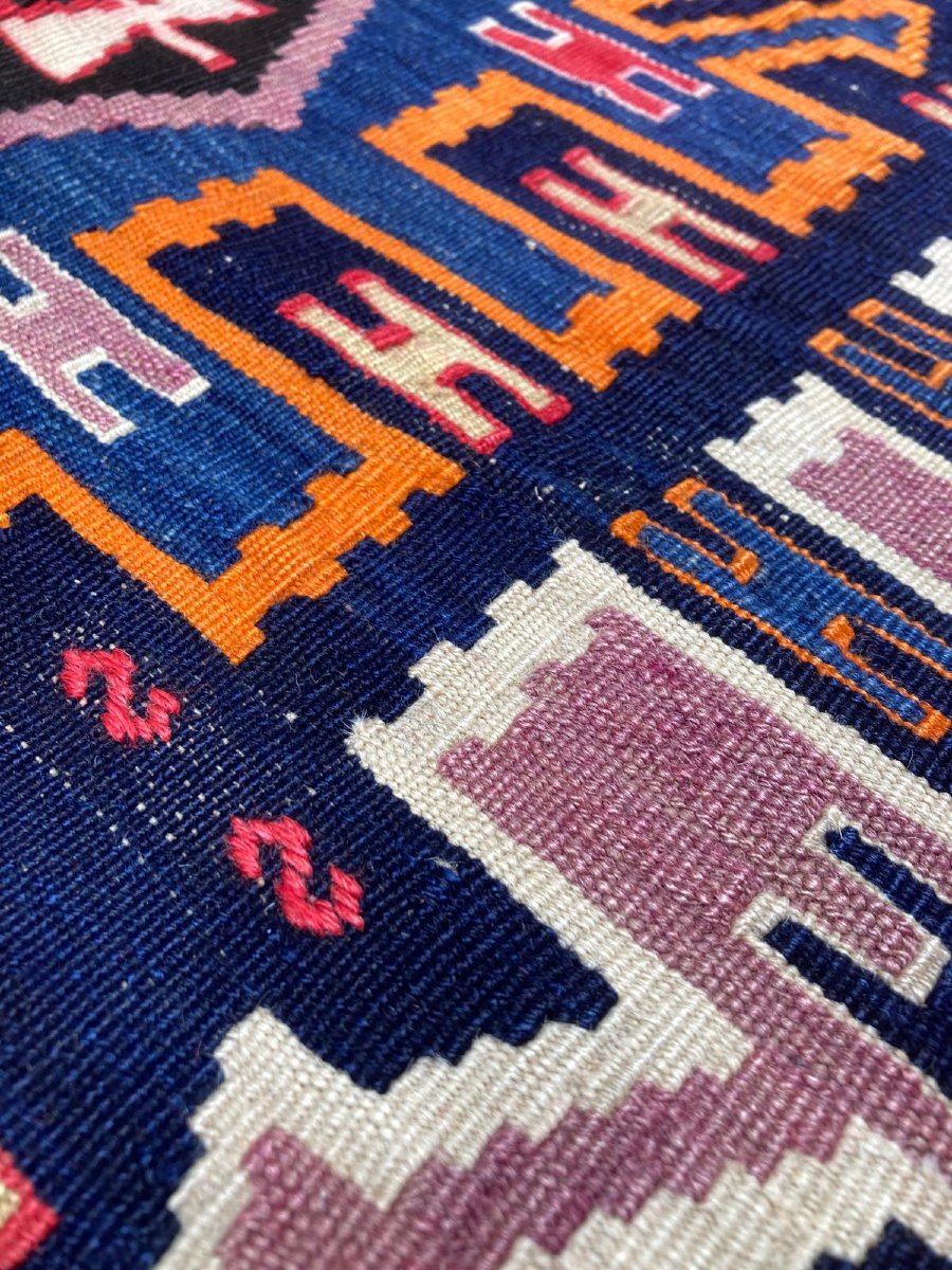 Kilim Kuba - Azerbaïdjan. Circa 1920. 300 x 158 cm-photo-5