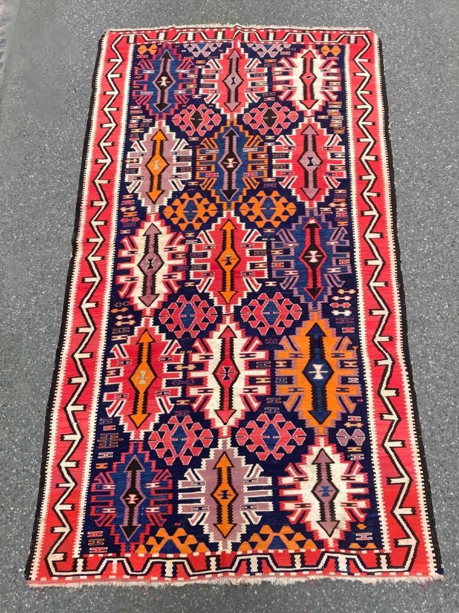 Kilim Kuba - Azerbaïdjan. Circa 1920. 300 x 158 cm