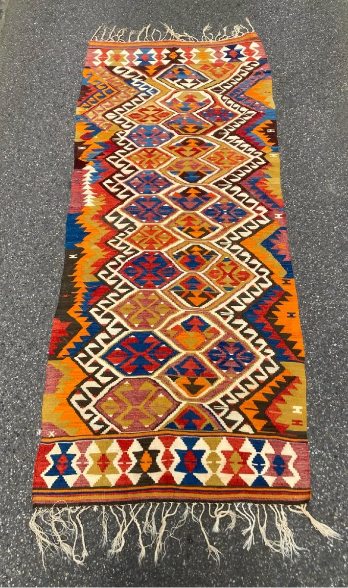 Anatolian Kilim. Mid-20th Century. 305 X 125 Cm