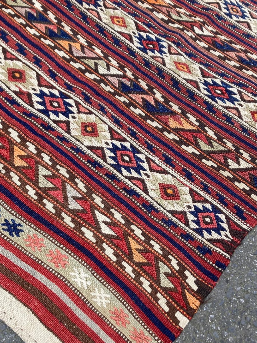 Kilim / Cuval Fethiye - Anatolia. Circa 1960. 250 X 82 Cm-photo-2