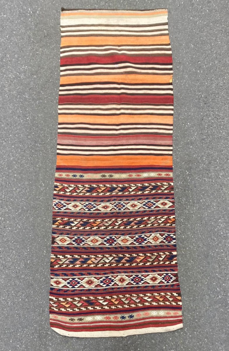 Kilim / Cuval Fethiye - Anatolia. Circa 1960. 250 X 82 Cm