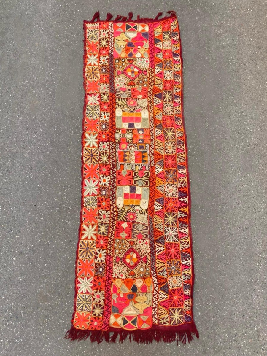 Kilim / Embroidery. Iraq. 1970s. 235 X 72 Cm