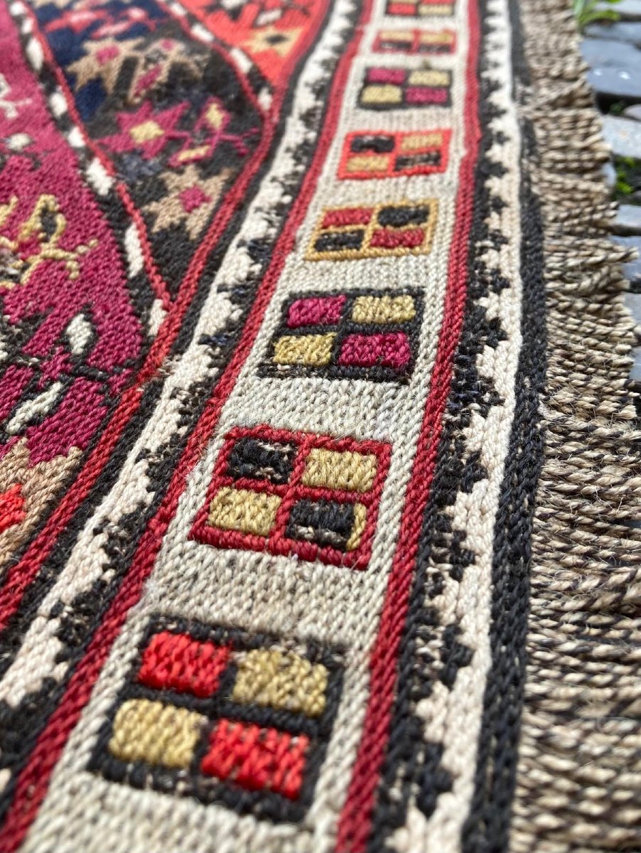 Pair Of Fragments By Maffrash Shahsaven / Persia. Circa 1900. 100 X 43 Cm (x2)-photo-2