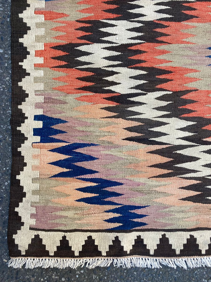 Kilim Qashqai / Veramin. Persian. Mid 20th. 322 X 142 Cm-photo-4